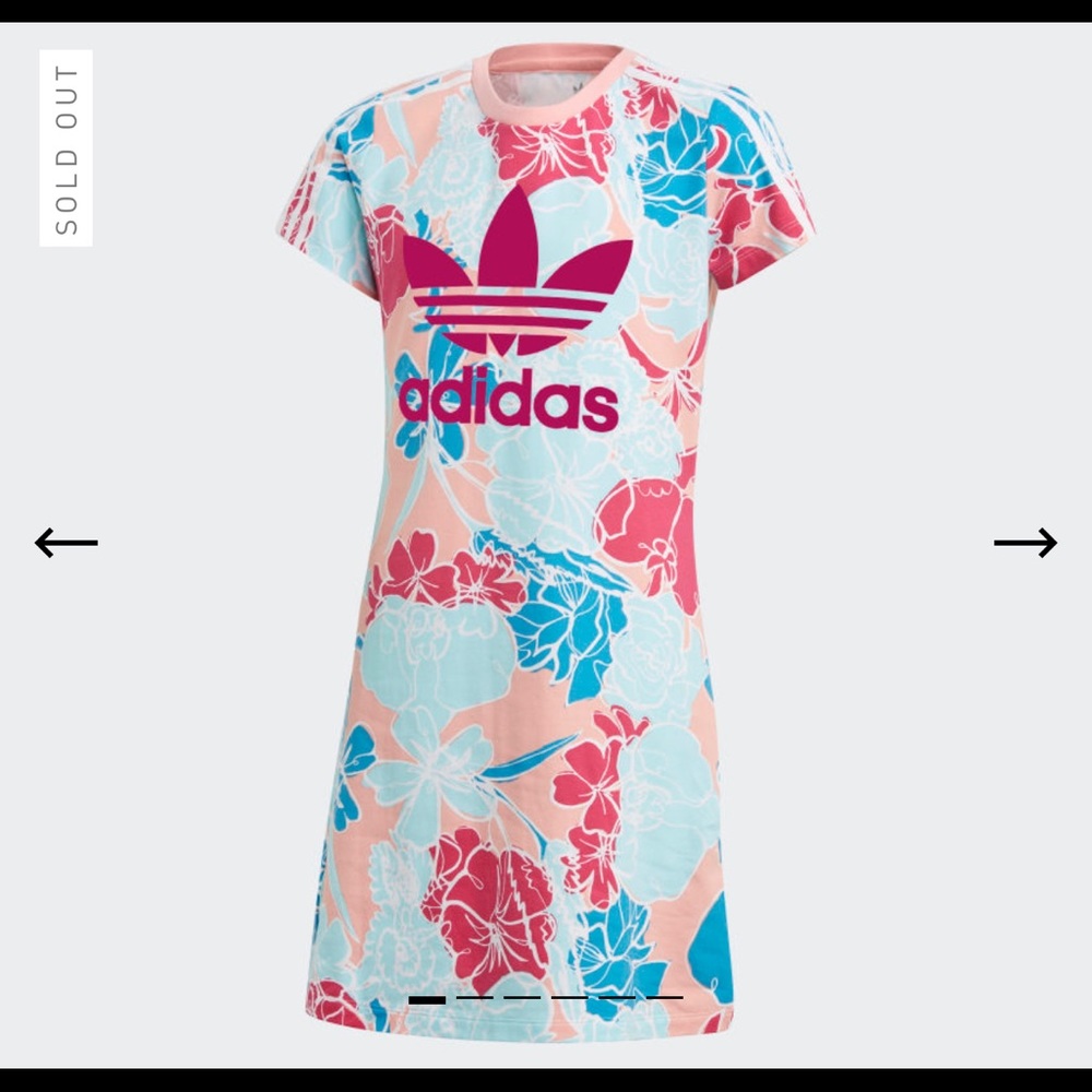Girls’ Adidas Floral Tshirt Dress XL (14-15Y)